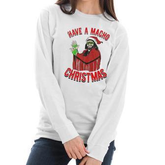 Randy Macho Man Savage Have A Macho Christmas Graphic Women Long Sleeve Tshirt | Favorety DE