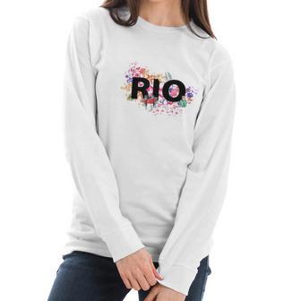 Rio De Janeiro Brazil Vacation With Tropical Hibiscus Flower Women Long Sleeve Tshirt | Favorety UK