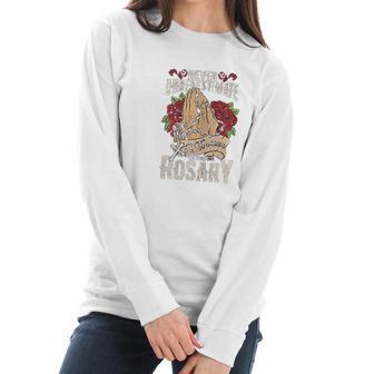 Womens Rosary Catholic Virgin Mary Women Long Sleeve Tshirt | Favorety CA