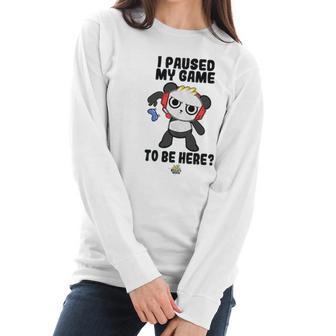 Ryans World Combo Panda I Paused My Game To Be Here Boys Women Long Sleeve Tshirt | Favorety DE