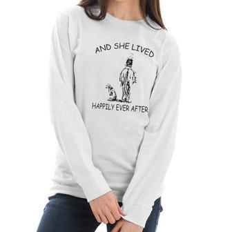 And She Lived Happily Ever After Funny Horse Dogs Women Long Sleeve Tshirt | Favorety