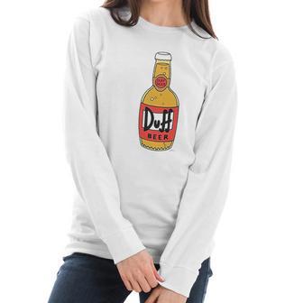 The Simpsons Duff Beer Bottle Women Long Sleeve Tshirt | Favorety