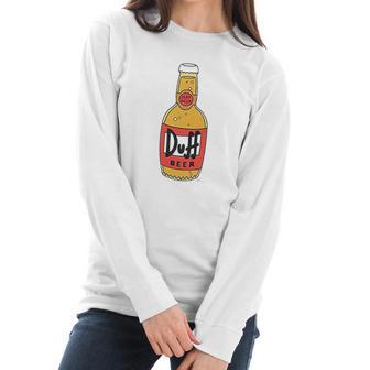 The Simpsons Duff Beer Bottle Women Long Sleeve Tshirt | Favorety