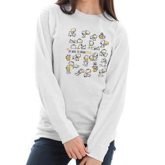 Snoopy 20 Ways To Drink Beer Shirt Women Long Sleeve Tshirt | Favorety DE