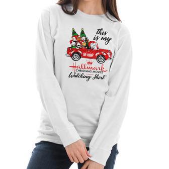 Snoopy Hallmark Christmas Movie Watching Women Long Sleeve Tshirt | Favorety