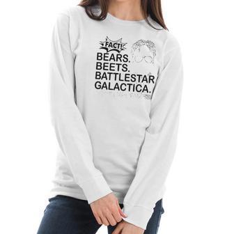 Squatch King Threads Bears Beets Battlestar Galactica Women Long Sleeve Tshirt | Favorety