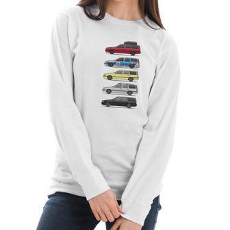 Stack Of Volvo 850R T5 Wagons Womens T-Shirts Women Long Sleeve Tshirt | Favorety CA