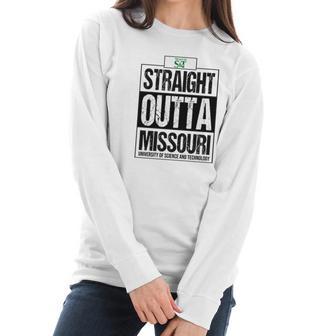 Straight Outta Missouri University Of Science And Technology Funny Gift Women Long Sleeve Tshirt | Favorety CA