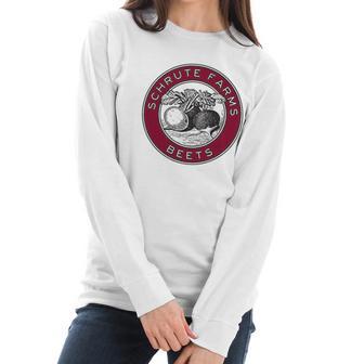 Ugp Campus Apparel Schrute Farms Beets Funny Tv Show Women Long Sleeve Tshirt | Favorety CA