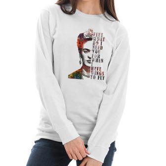 I Have Wing To Fly Frida Kahlo Women Empowerment Inspiring Women Long Sleeve Tshirt | Favorety AU