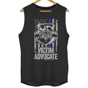 American Flag Blue Thin Line Apparel Advocate Police Men Tank Top | Favorety CA