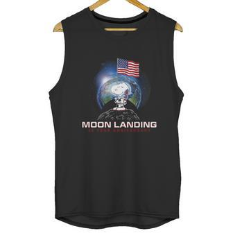 American Flag Snoopy Moon Landing 50 Year Anniversary Shirt Men Tank Top | Favorety UK