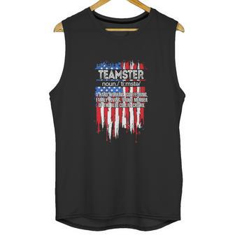 American Flag Teamster Definition Funny Fathers Day Graphic Design Printed Casual Daily Basic Men Tank Top | Favorety DE