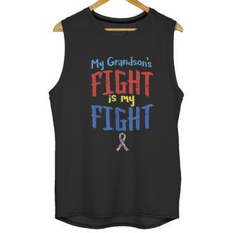 Autism Awareness Autistic Grandsons Fight Grandparent Men Tank Top | Favorety