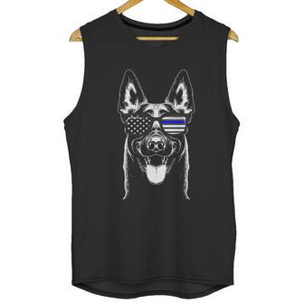 Belgian Malinois K9 Unit Thin Blue Line Flag Police Gift Cute Gift Men Tank Top | Favorety UK