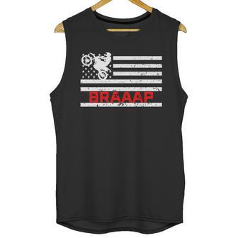 Braaap Vintage Usa American Flag Dirt Bike Men Tank Top | Favorety