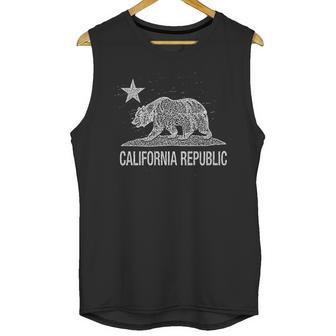 California Republic Cali Bear Star Vintage State Flag Men Tank Top | Favorety AU