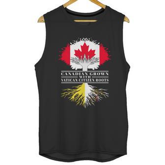 Canadian Grown With Vatican Citizen Roots Canada Vatican City Flag Tree Men Tank Top | Favorety CA