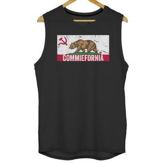 Commiefornia Funny Anti Marxist Communist California Flag Men Tank Top | Favorety UK