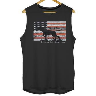 Country Life Outfitters Pointer Dog American Flag Men Tank Top | Favorety