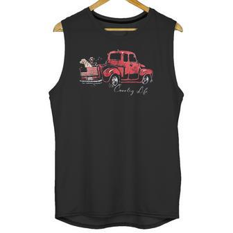 Country Life Outfitters Truck Dogs American Flag Indigo Men Tank Top | Favorety UK