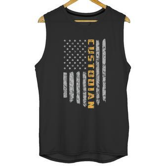 Custodian American Flag Usa Janitor School Men Tank Top | Favorety CA