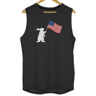 Cute Rabbit Usa Flag World War Champs July 4Th Men Tank Top | Favorety AU