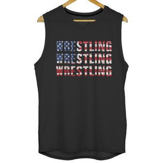 Distressed Usa Wrestling Gift American Flag Gift Men Tank Top | Favorety AU