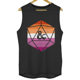 Dungeons And Dragons Lesbian Pride Flag Dice Logo Gift Graphic Design Printed Casual Daily Basic Men Tank Top | Favorety