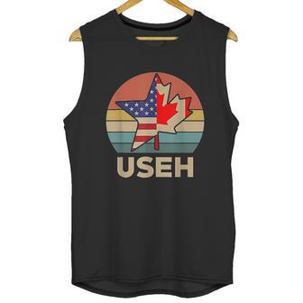 Funny Useh America Canada Flag American Canadian Men Tank Top | Favorety AU