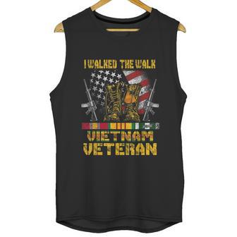 Funny Vietnam Veteran With Us Flag Gift With Combat Boots Patriotic Gift Men Tank Top | Favorety