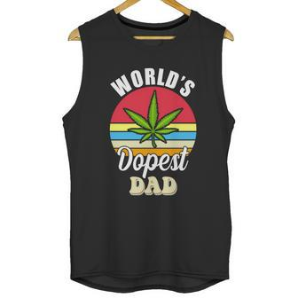 Funny Worlds Dopest Dad Funny Marijuana Retro Men Tank Top | Favorety