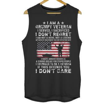 I Am A Groumpy I Served I Sacrificed I Dont Regret Veteran Men Tank Top | Favorety AU