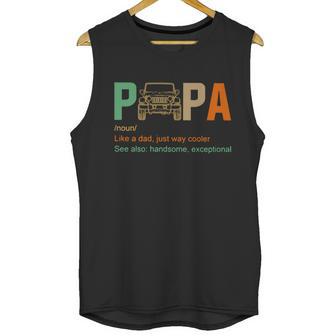 Jeep Papa Noun Like A Dad Just Way Cooler Vintage Men Tank Top | Favorety UK