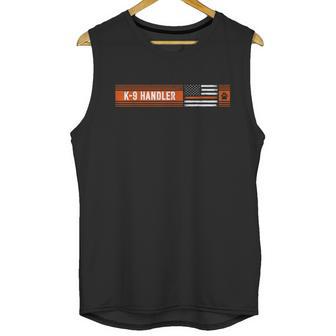 K9 Handler Search & Rescue Thin Orange Line Flag K9 Unit Graphic Design Printed Casual Daily Basic Men Tank Top | Favorety