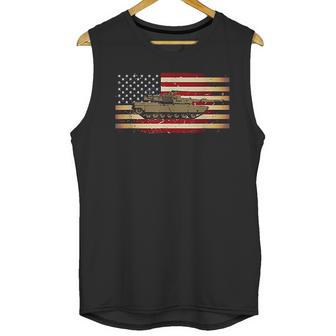 M1 Tank And American Flag Veterans Men Tank Top | Favorety UK