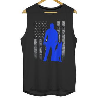 Male K9 Officer Blue Line Flag For K9 Handlers Men Tank Top | Favorety CA