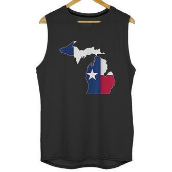 Michigan State Map Texas Flag Men Tank Top | Favorety DE