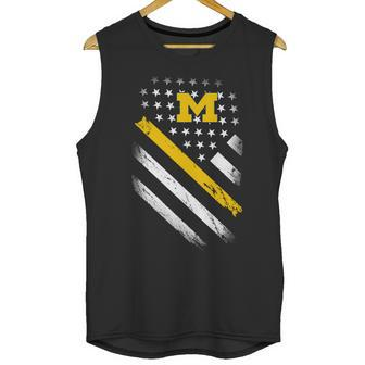 Michigan Wolverines Flag Men Tank Top | Favorety