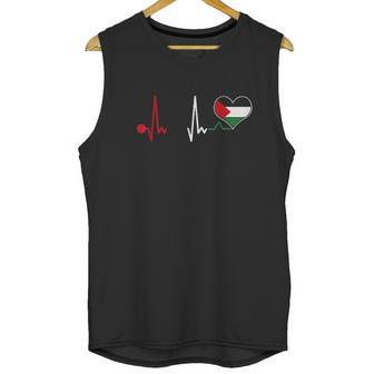 Palestine Flag Proud Palestinian Heartbeat Men Tank Top | Favorety DE