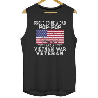 Mens Proud Dad Pop-Pop Vietnam War Veteran - Retro Us Flag Grandpa Men Tank Top | Favorety CA