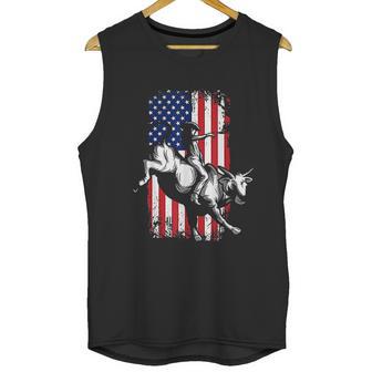 Rodeo Bull Rider Patriotic American Usa Flag For Cowboys Men Tank Top | Favorety DE