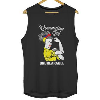 Romanian Girl Unbreakable Heritage Romania Flag Gift Men Tank Top | Favorety