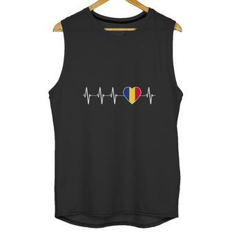 Romanian Heartbeat I Love Romania Heart Flag Men Tank Top | Favorety DE