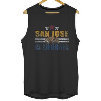 San Jose California Flag Vintage Fade Men Tank Top | Favorety UK