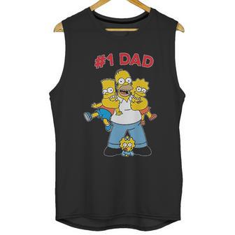 The Simpsons Cuddle Number One Dad Men Tank Top | Favorety