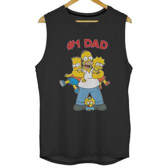 The Simpsons Cuddle Number One Dad Mens Men Tank Top | Favorety