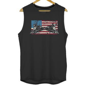 Steam Locomotive Train American Flag Men Tank Top | Favorety DE