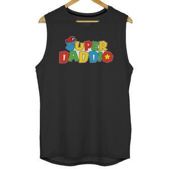 Super-Daddio Funny Dad Daddy Father Video Game Lovers Men Tank Top | Favorety