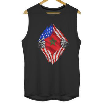 Super Moroccan Heritage Morocco Roots Usa Flag Gift Men Tank Top | Favorety DE